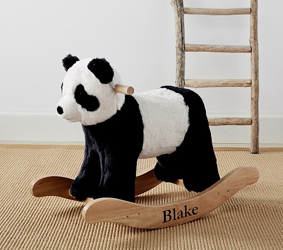 Nursery Faux Fur Plush Panda Rocker Animal Rocker Pottery Barn