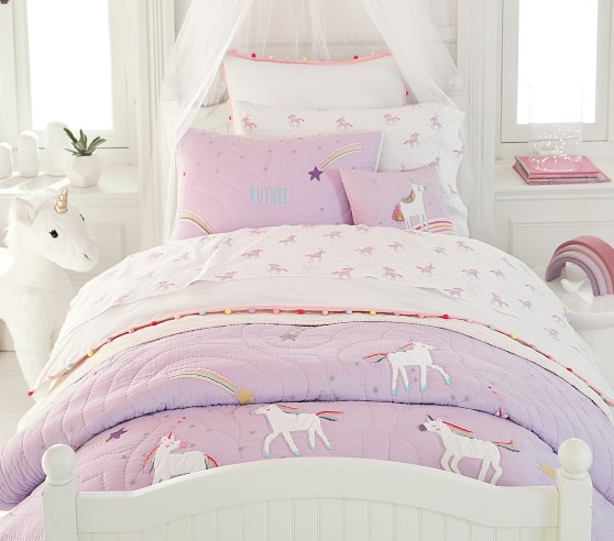 Organic Unicorn Rainbow Kids Sheet Set Pottery Barn Kids