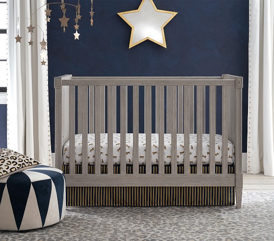 The Emily Meritt Showman Stripe Crib Skirt Pottery Barn Kids