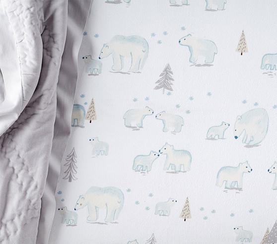 Winter Animal Flannel Boy Crib Sheets Pottery Barn Kids