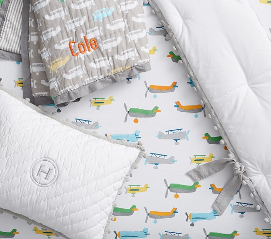 pottery barn crib sheets boy