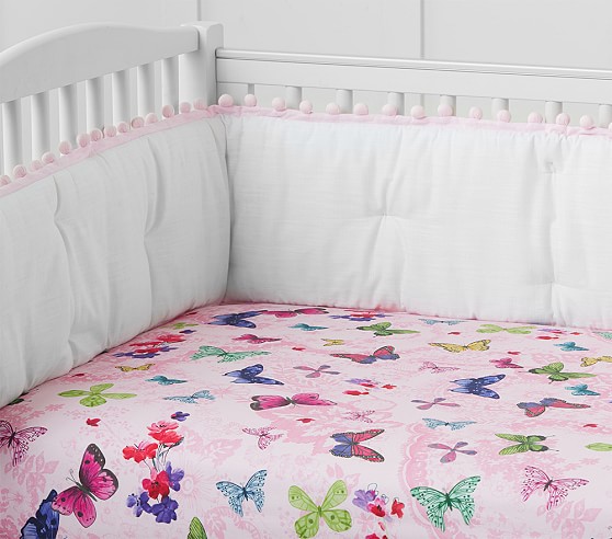 Lace Butterfly Crib Sheets Pottery Barn Kids