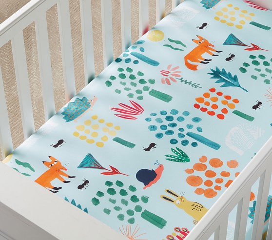 Girls West Elm X Pbk Organic Woodland Modern Crib Sheet Pottery