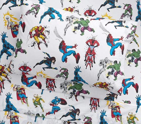 Glow In The Dark Marvel Heroes Kids Sheets Pottery Barn Kids