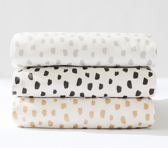 Gold Dot Brushstroke Modern Crib Sheet Pottery Barn Kids