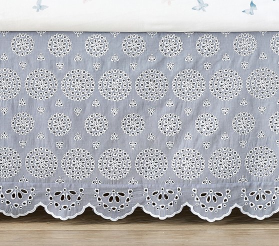 Remi Eyelet Crib Skirt Pottery Barn Kids