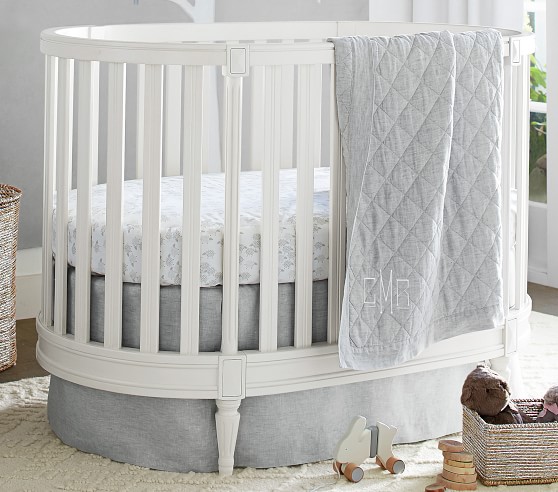 Belgian Flax Linen Oval Baby Bedding Crib Bedding Pottery Barn