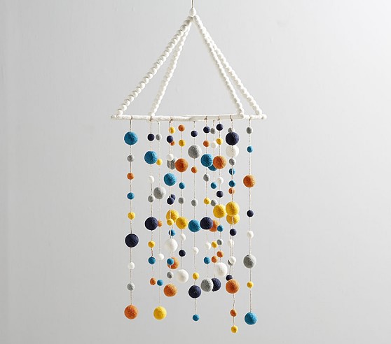 West Elm X Pbk Felted Pom Pom Modern Baby Mobile Pottery Barn Kids