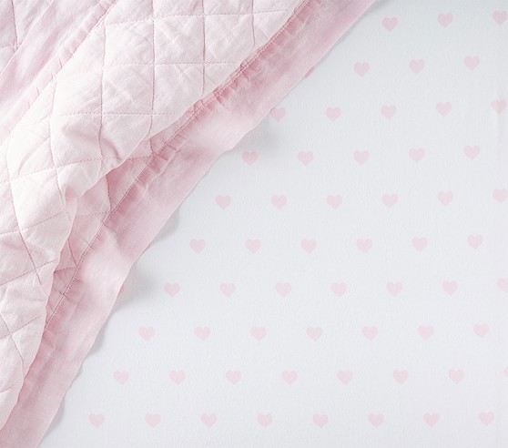 Heart Flannel Crib Sheets Pottery Barn Kids