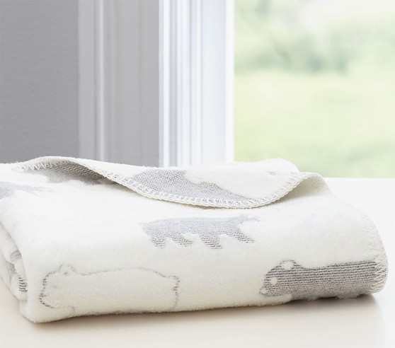 Polar Bear Fuzzy Baby Blanket Pottery Barn Kids