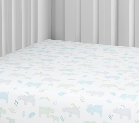 Charlie Hippo Crib Sheets Pottery Barn Kids