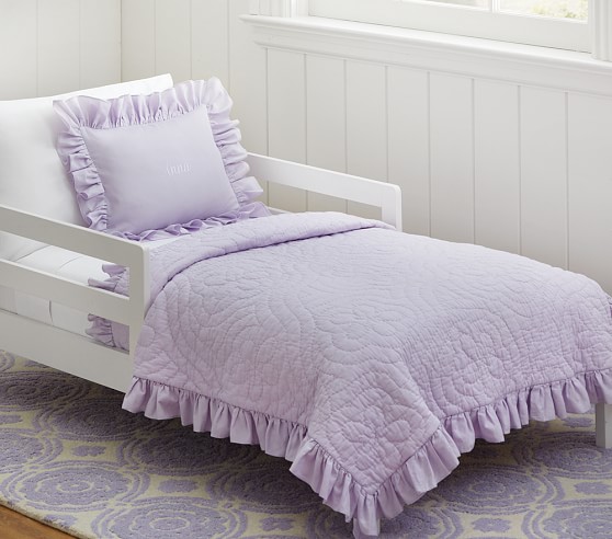 Lavender Ruffle Toddler Comforter Toddler Bedding Pottery Barn Kids