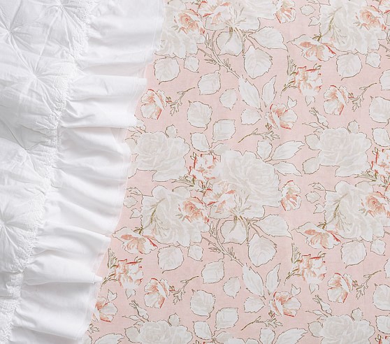 Tencel Rose Toile Crib Sheets Pottery Barn Kids