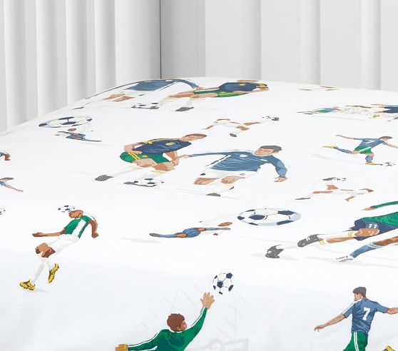 Vintage Soccer Crib Sheets Pottery Barn Kids