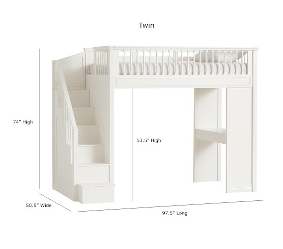 Fillmore Stair Loft Bed For Kids Pottery Barn Kids