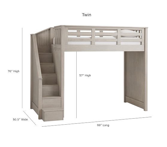 Catalina Stair Loft Bed For Kids Pottery Barn Kids
