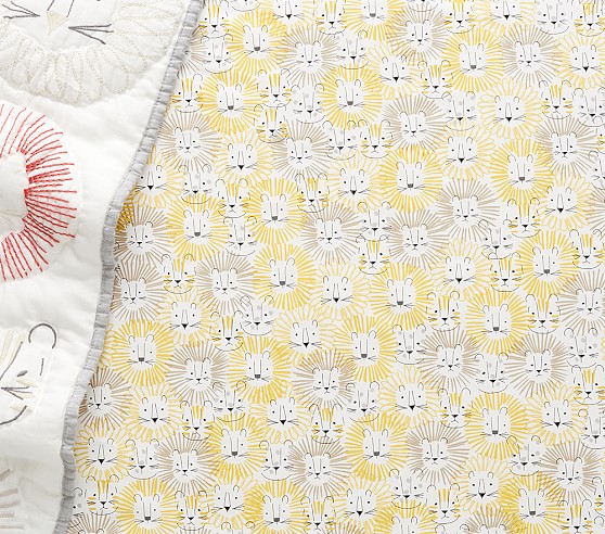 Organic Emery Lion Crib Sheets Pottery Barn Kids